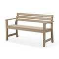 Gartenbank 120 x 65 x 85 cm Kunststoff Taupe Holzoptik mit Armlehnen
