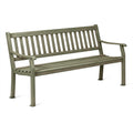 Gartenbank 152 x 64 x 91 cm Metall Olivgrün für Außenbereiche klassisch