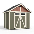 Gartenhaus 244 x 183 x 213 cm Holz Grün Creme - Doppeltür mit Fenstern Landhausstil