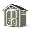Gartenhaus 240 x 180 x 230 cm Holz Grün Weiß mit Doppeltür im Landhausstil