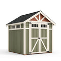 Gartenhaus 244 x 183 x 244 cm aus Holz Grün Weiß mit Doppeltür