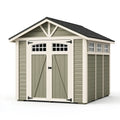 Gartenhaus 238 x 191 x 226 cm Kunststoff Salbeigrün Creme mit Doppeltür im Landhausstil