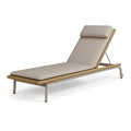 Gartenliege 200 x 70 x 85 cm mit Metallgestell und Seilgeflecht in Beige verstellbar