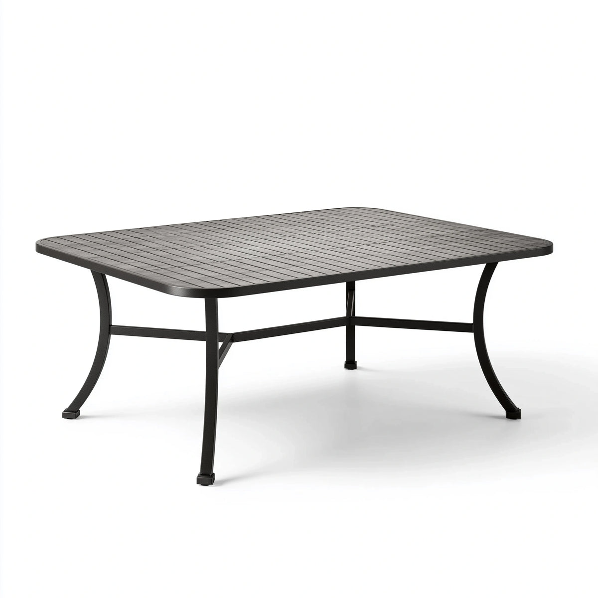 Gartentisch 150 x 90 x 74 cm Metall Schwarz rechteckig für Terrasse