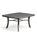 Gartentisch 150 x 90 x 73 cm Metall Schwarz rechteckig mit Schirmloch