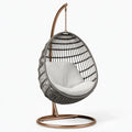 Hängesessel 110 x 105 x 195 cm Geflecht Grau mit Metallgestell freistehend